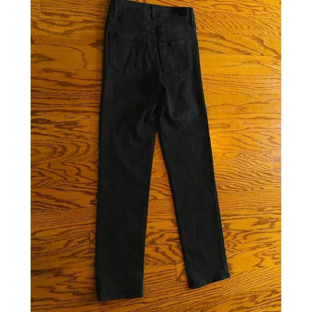 PAIGE‎ Stella High-Rise Straight Jeans Black Overdye Size 24 NWOT Stretch